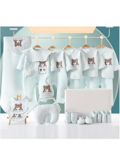 اشتري 23 Pieces Baby Gift Box Set, Newborn Blue Clothing And Supplies, Complete Set Of Newborn Clothing Thermal insulation في الامارات