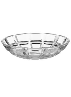 Buy deep round clear glass serving plate 33 cm in Saudi Arabia