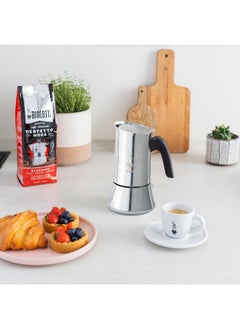 Buy New Venus Induction Stovetop Coffee Maker Suitable For All Types Of Hobs Stainless Steel Silver 4 Cups 5.7 Oz in UAE