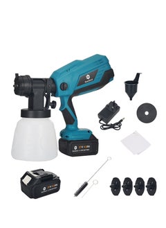 Buy GearZone Cordless Paint Sprayer with 2 Batteries 2*21V 4.0Ah Cordless Spray Paint Machine 5 Nozzles 3 Patterns 1000ml Battery Powered Paint Sprayer High Pressure Electric for Home Furniture (Blue) in Saudi Arabia