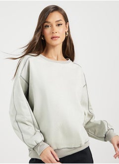 Buy Overlock Seam Regular Fit Sweatshirt in Saudi Arabia