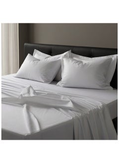 Buy Luxury 120X200 small double Size Natural Long Staple Cotton 300TC Bedding Set 1pc Fitted Sheet, 1pc Flat Sheet, 2pcs Pillowcases, Soft and Better Breathing in UAE