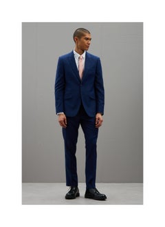 اشتري Slim Fit Blue Texture Suit Jacket في الامارات