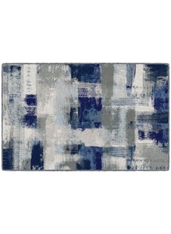 اشتري Zora Abstract Machine Washable Indoor Outdoor Area Rug For Home Office Living Room Or Bedroom Carpet Dining Or Kitchen Runner Rug 30" X 46" Blue في الامارات