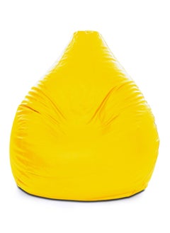 Buy Faux Leather Multi-Purpose Bean Bag With Polystyrene Filling Yellow in UAE