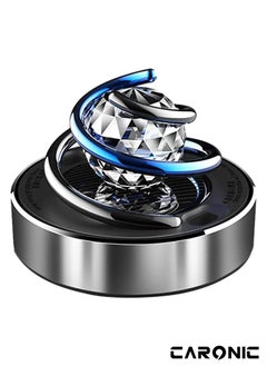 Buy Car Air Freshener Aromatherapy Solar Rotating  Car Freshener With 5ml fragrance Color Silver in UAE