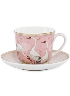 Buy Dancing Herons Cup and Saucer, Multicolour - 400 ml in UAE