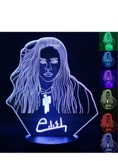 Buy 7/16 Color Lamp Billie Style Eilish Design 3D Multicolor Night Light Visual Bulbing Changing with USB Cable for Birthday Gifts Decor Lamp Purple in UAE