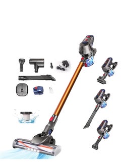 اشتري 25KPa Cordless Vacuum Cleaner,150w Brushless Motor,Strong Suction,6 in 1 Stick Vacuum Cleaner,Powerful LED Headlights, 45Mins Long Runtime,Applicable to Hardwood Floor Carpet Pet Car Cleaning في السعودية