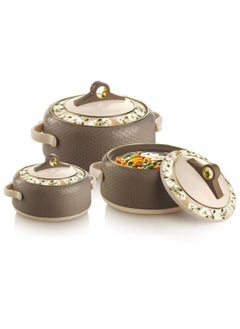 Buy Coral Casserole Food Warmer Stainless Steel Insulated Hotpot 3 Pc Set 2.5,3.5,5L in UAE