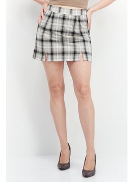 Buy Women Checkered Mini Skirt, Black/White in UAE