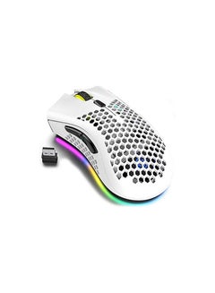 Buy Wireless Gaming Mouse, Computer Mouse with Honeycomb Shell, 6 Programmed Buttons, 3 Adjustable DPI, Silent Click, USB Receiver, Ergonomic RGB Optical Gamer Mice Mouse for Laptop PC Mac (White) in Saudi Arabia