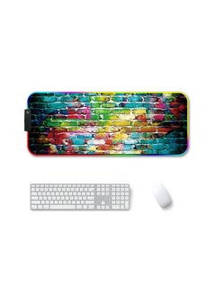 Buy 350x900x3mm F-01 Rubber Thermal Transfer RGB Luminous Non-Slip Mouse Pad(Colorful Brick) in Saudi Arabia