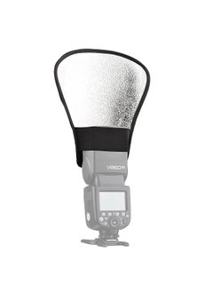 اشتري Portable Universal Camera Flash Reflector Speedlite Bounce Diffuser Board with Silver & White Reflective Surface Replacement for Canon Nikon Sony Godox Yongnuo on-Camera Flash في السعودية