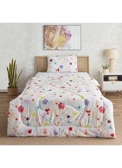 اشتري Flora Chrsy 2-Piece Microfiber Twin Comforter Set 220x160 cm في الامارات