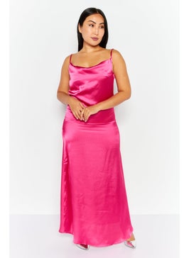 Buy Women Plain Maxi Dress, Pink in Saudi Arabia