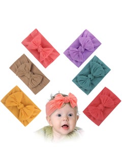 Buy 6 Colors Soft Wide Turban Baby Headbands for Baby Girls Infants Newborn Hair Accessories Toddlers Kids and Children Multicolour in UAE