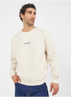 اشتري Minimal Slogan Print Relaxed Fit Sweatshirt في السعودية