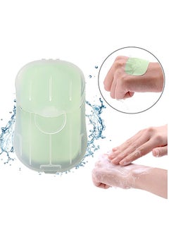 اشتري 1 Box 50 Pieces Disposable Boxed Paper Soap, Portable Travel Soap Sheets Hand Washing Bath Scented for Outdoor, Camping Hiking (Wormwood) في الامارات