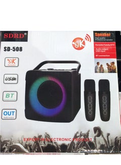 Buy Wireless Bluetooth Speaker with 2 Microphones Portable Karaoke Machine in UAE