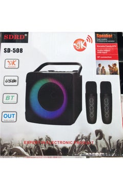 Buy Wireless Bluetooth Speaker with 2 Microphones Portable Karaoke Machine in UAE