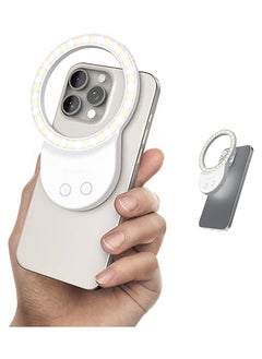 Buy Rechargeable selfie light and phone light clip for iPhone, LED phone light with adjustable brightness, perfect for selfies, makeup, TikTok, live streaming, and video conferencing with magnets in Saudi Arabia