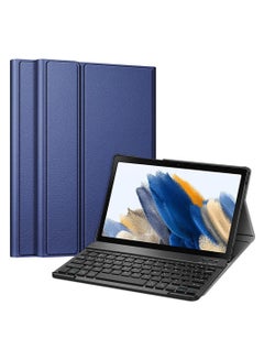 Buy Lightweight Smart Cover with Magnetically Detachable Wireless Keyboard for Galaxy Tab A8 10.5 Inch Blue in Saudi Arabia