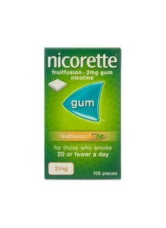 Buy Nicorette Gum - Fruit Fusion Flavour - 2mg, 105 Pieces in Egypt