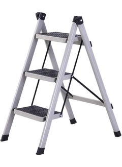 Buy 3 step steel folding ladder Grey in Saudi Arabia