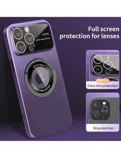 Buy Case Compatible with iPhone 15 Pro , Case with Glass Lens and Camera Protector Super Slim Matte PC Hard Case Compatible with iPhone 15 Pro , Purple in Egypt