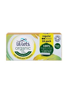 Buy Lil-Lets Organic Non-Applicator Regular White 16 Tampons in UAE