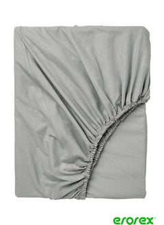 Buy Fitted sheet light grey 90x200 cm in Saudi Arabia