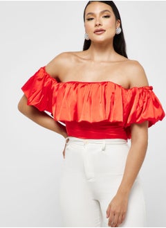 Buy Off Shoulder Ruffle Top in Saudi Arabia