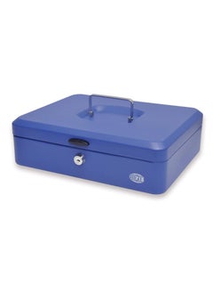 Buy FIS Cash Box and jewelries safe Steel Blue with Key Lock, size : 30 x 24 x 9 cm, 12in, FSCPTS0X10B in UAE