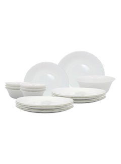 Buy Melrich 20 Pcs Opal Ware Dinner Set Dishwasher Safe Microwave Safe BPA Free 6 Dinner Plate 6 Dessert Plate 6 Soup Plate 2 Bowl in UAE