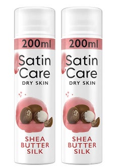 Buy Pack Of 2 Satin Care Women's Shaving Gel With Shea Butter Dry Skin 200ml in Saudi Arabia