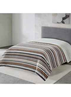 Buy Braxton Vanya Printed Flannel Sherpa Twin Blanket 200 x 150 cm in UAE