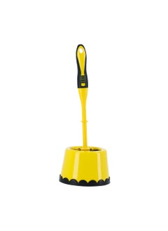 Buy Royalford Toilet Brush with Holder- RF11189| Compact and Light-Weight Toilet Brush Perfect for Cleaning Brush with Long Handle for Better Reach and Efficient Cleaning| Yellow and black in UAE
