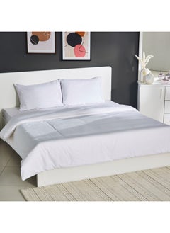 Buy Ballina 3-Piece Solid Cotton Super King Duvet Cover Set 240 x 220 cm in UAE