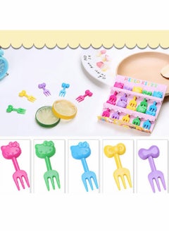 Buy Cartoon Food Fruits Picks Mini Dessert Forks Resin Toothpick Cutlery Set in UAE