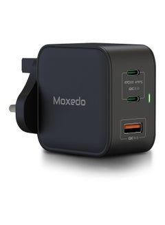 Buy Moxedo 65W PD 3.0 GaN Charger PPS QC 3.0 Fast Charging Dual Type-C + USB-A Port Compatible with iPhone 14 Pro Max/14 Plus/13, MacBook Pro, iPad Pro, Switch, Galaxy S22/S21 in UAE