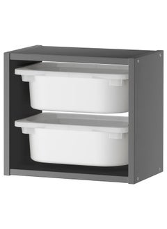 Buy Wall Storage Grey White 34X21X30 Cm in Saudi Arabia