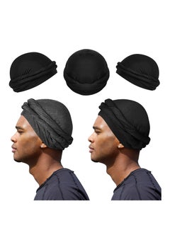 اشتري Turban for Men Turban Vintage Twist Head Wraps for Men Stretch Modal and Satin Turban Scarf Tie for Hair 2 Pcs في الامارات