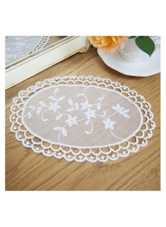 Buy Romantic Vintage Lace Embroidered Placemat Decorative Mat in Saudi Arabia