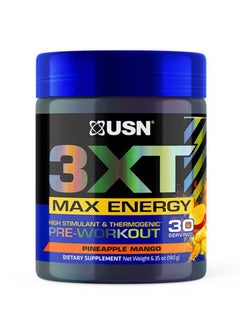 Buy USN 3XT Max Energy Pre-Workout Pineapple Mango 30Servings in UAE