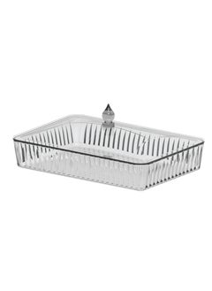 Buy Rectangle Acrylic Tray JH18P Comes with Stylish Lid Suitable for Storing Small items in UAE