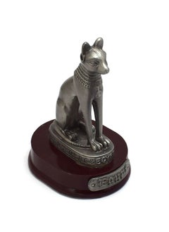 اشتري immatgar pharaonic Decorative Egyptian Metal Cat Statue ancient Egyptian souvenirs gifts handmade Home decor collectibles Sculptures  (Gray - 9 cm) في مصر