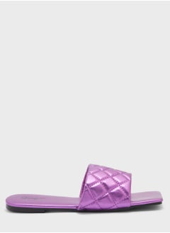 اشتري Quilted Square Toe Flat Sandal في السعودية