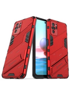 Buy GOLDEN MASK Compatible With Xiaomi Redmi Note 10 4G/Redmi Note 10S Punk Case Anti Protection (Red) in Egypt