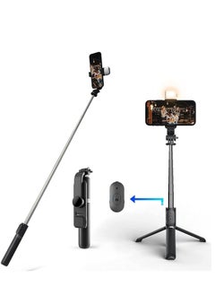 اشتري Selfie Stick Tripod with Remote, Portable Selfie Fill Light, 40 Inch All-in-one Extendable Cell Phone Tripod Stand, Compatible with Android/iPhone في الامارات